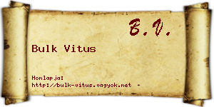 Bulk Vitus névjegykártya